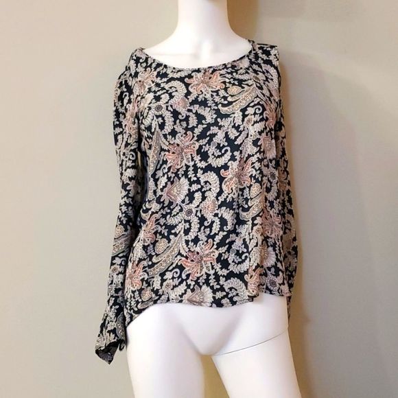 Loft blouse, XS, paisley, button cuffs - Picture 1 of 5